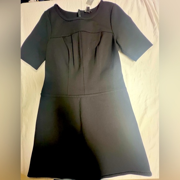 ANN TAYLOR PETITE BLACK COCKTAIL DRESS. “A” LINE. SIZE 6 PETITE BACK ZIPPER. NWT - Picture 1 of 10